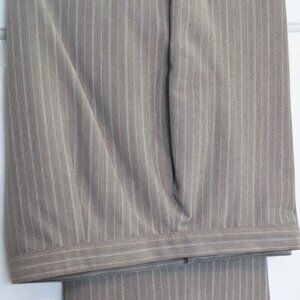 Investments Women's Size 14S Tan Striped Dress Pants NWOT Flat Front Zipper